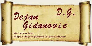Dejan Gidanović vizit kartica